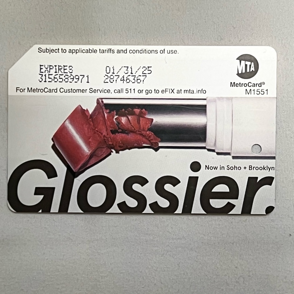 Glossier Metro card (mta)